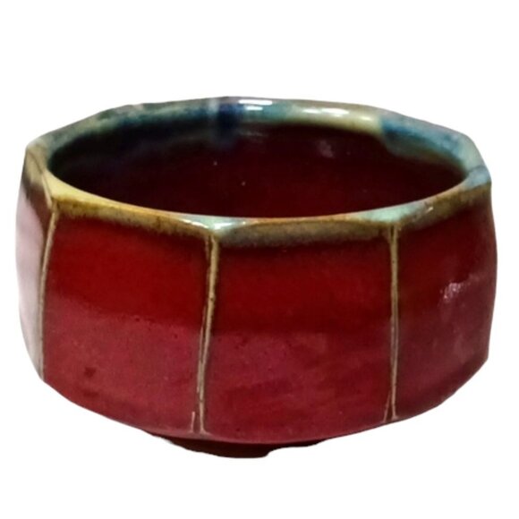 Handcrafted 9-Sided Earthenware Bowl Planter Candy Knick-Knacks - Picture 1 of 7